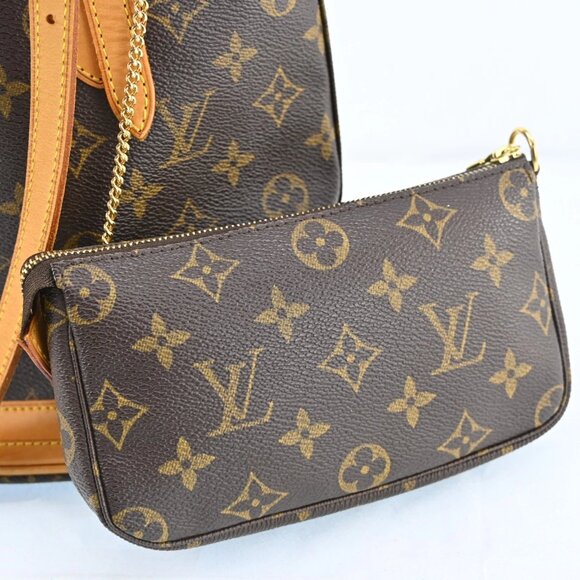 Authentic Louis Vuitton Monogram Bucket PM Leather Brown Tote bag bsj1062-110725 - Picture 12 of 16